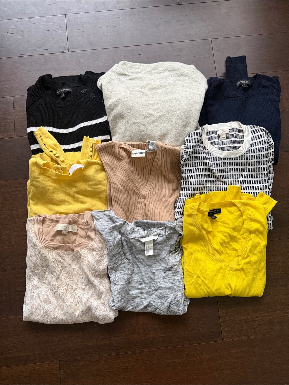 Mixed Women's Sweater Lot - Yellow, Black, Gray, Cream, blue, beige